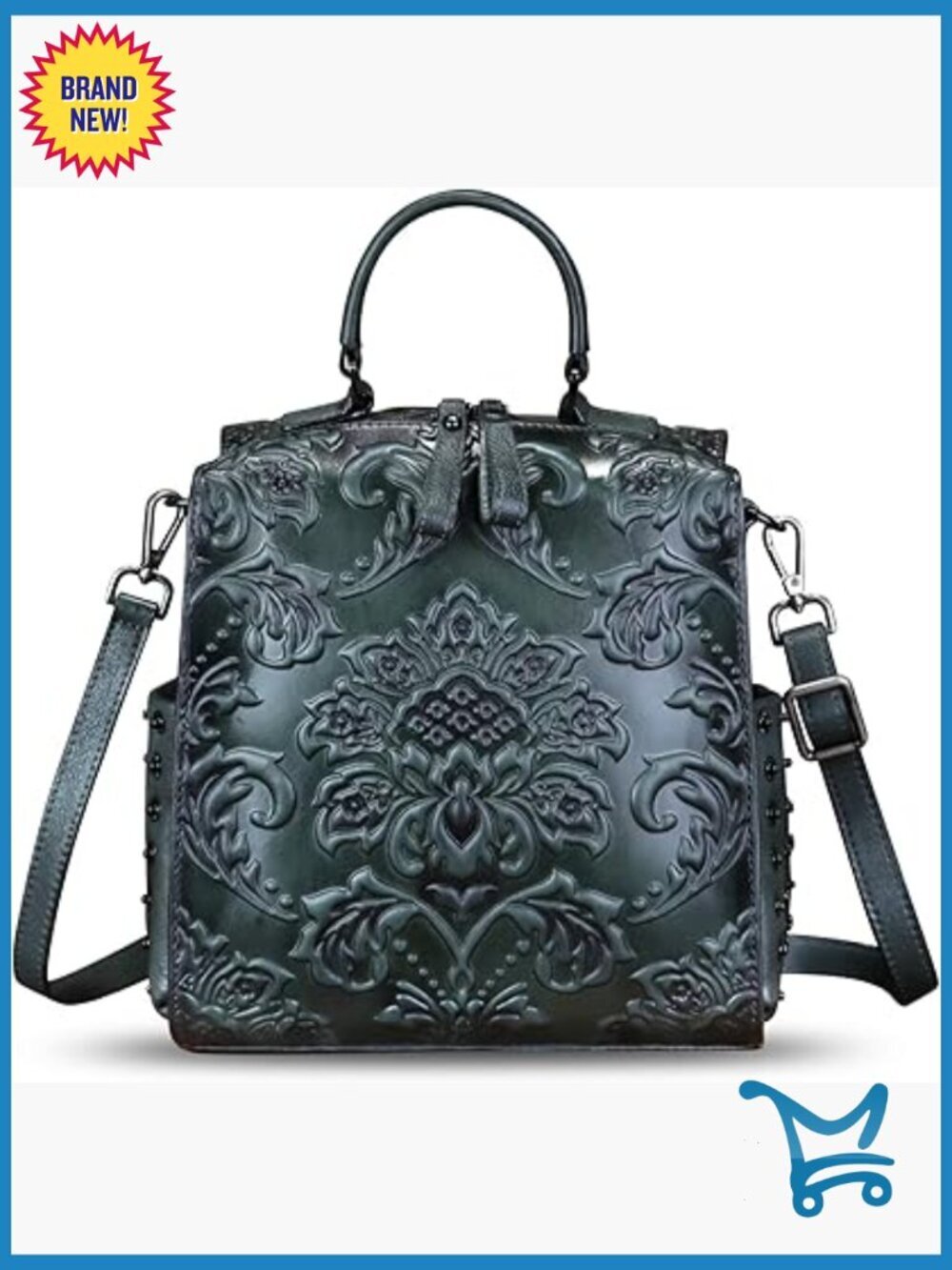 Genuine Leather Convertible Backpack Satchel Purse for Women